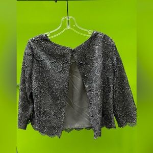 Silver Lace Cropped Jacket